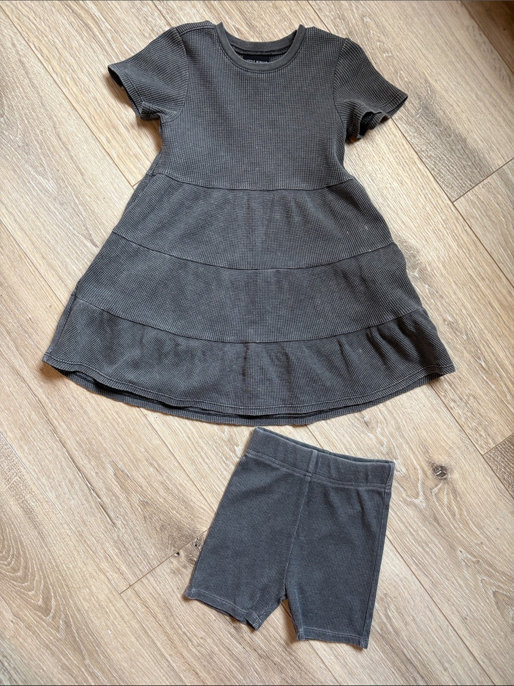 Little Bipsy acid wash waffle dress and shorts